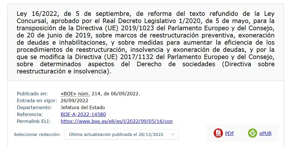 Reforma de la Ley Concursal - halo de salud - ApudActa.com