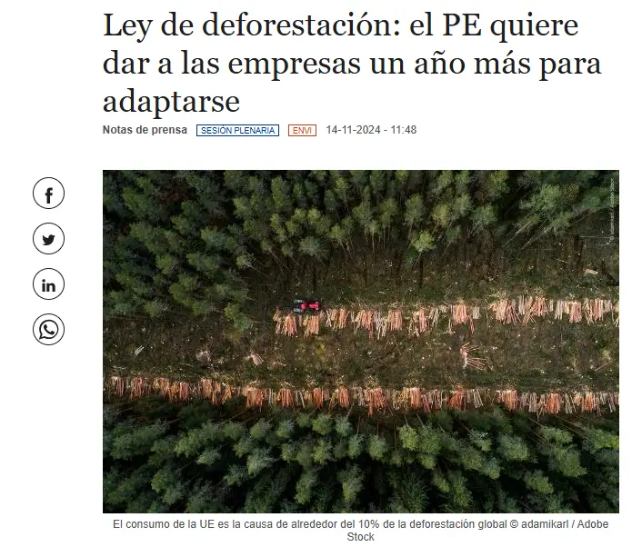 Parlamento Europeo - deforestación europea - apudacta.com